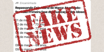 Falso calendário de vacinação em março circula nas redes sociais
