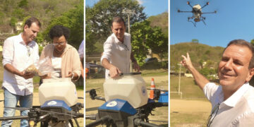 Paes inicia reflorestamento da Serra de Inhoaíba com drone semeador